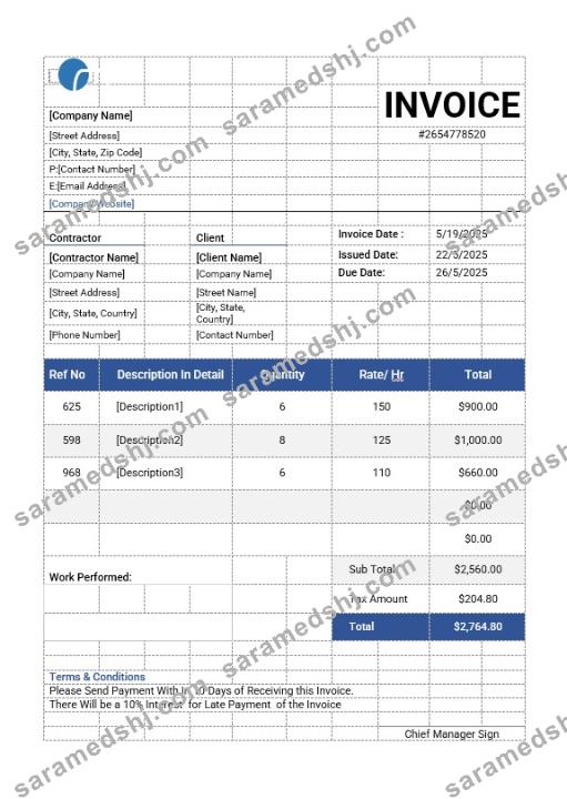 Independent Contractor Invoice Template